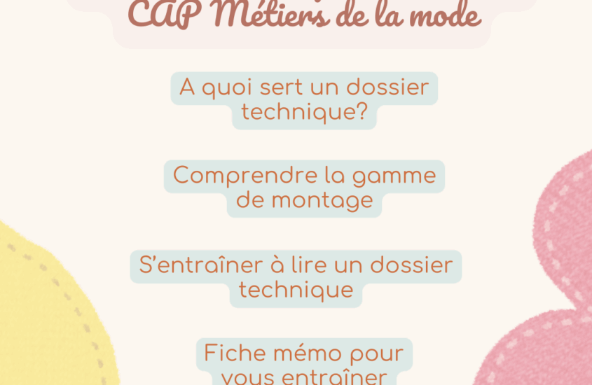 Comment lire et comprendre un dossier technique à l’EP2 du CAP Métiers de la Mode (MMVF)